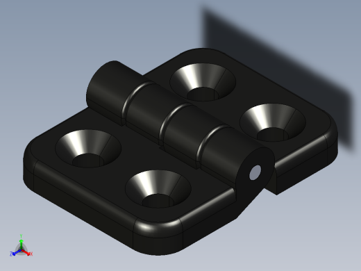型材-KJN 20X20 SMALL HINGE KJN095012E正等轴测缩略图