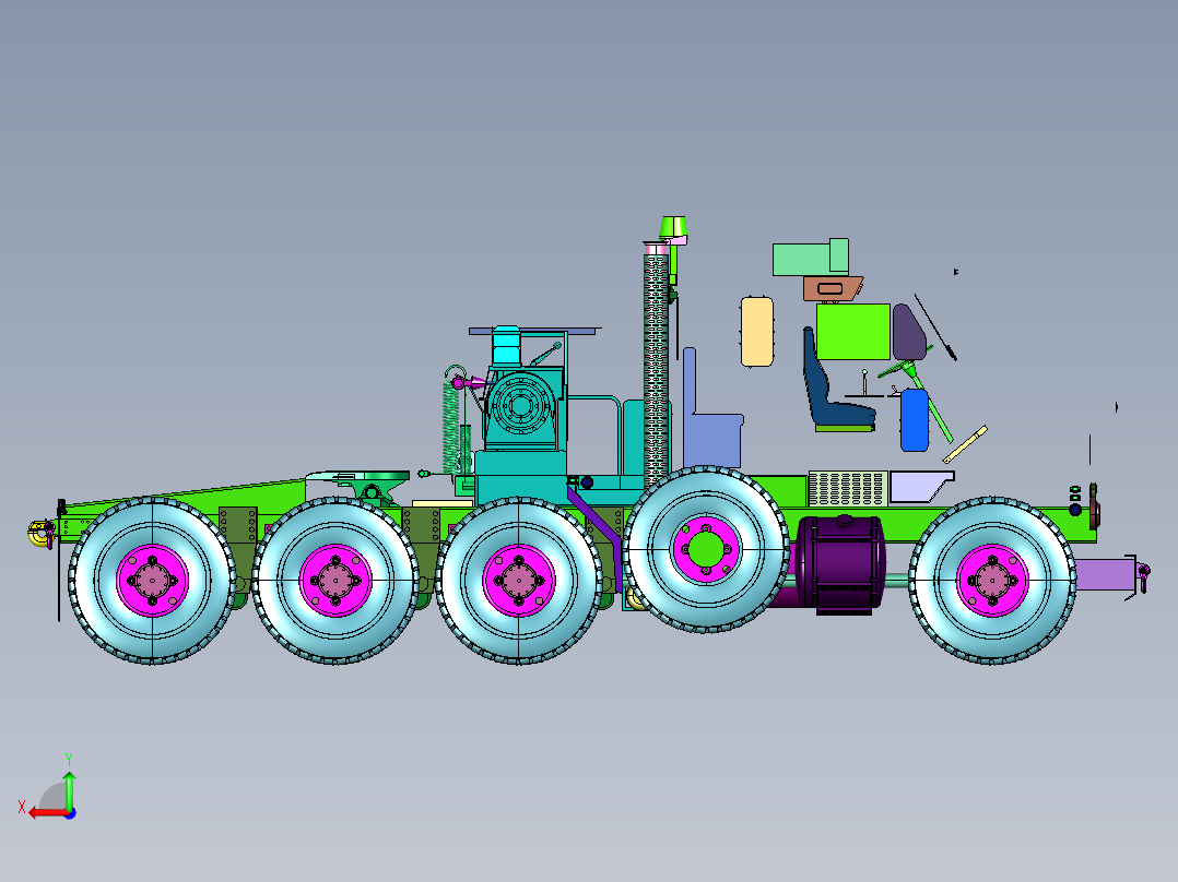雪地奔驰奥什科什M1070型8轮重卡后视图
