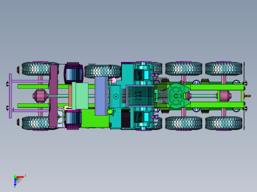 雪地奔驰奥什科什M1070型8轮重卡俯视缩略图
