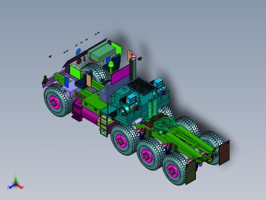 雪地奔驰奥什科什M1070型8轮重卡正等轴测缩略图