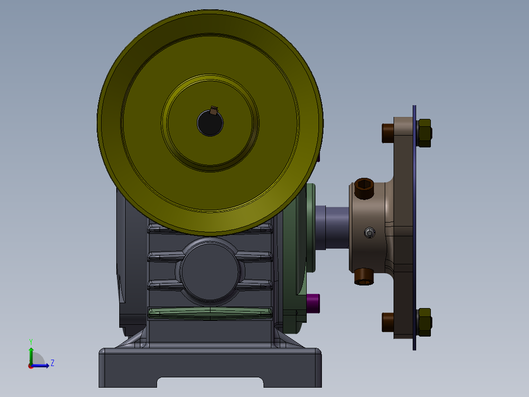 蜗轮蜗杆减速器左视图