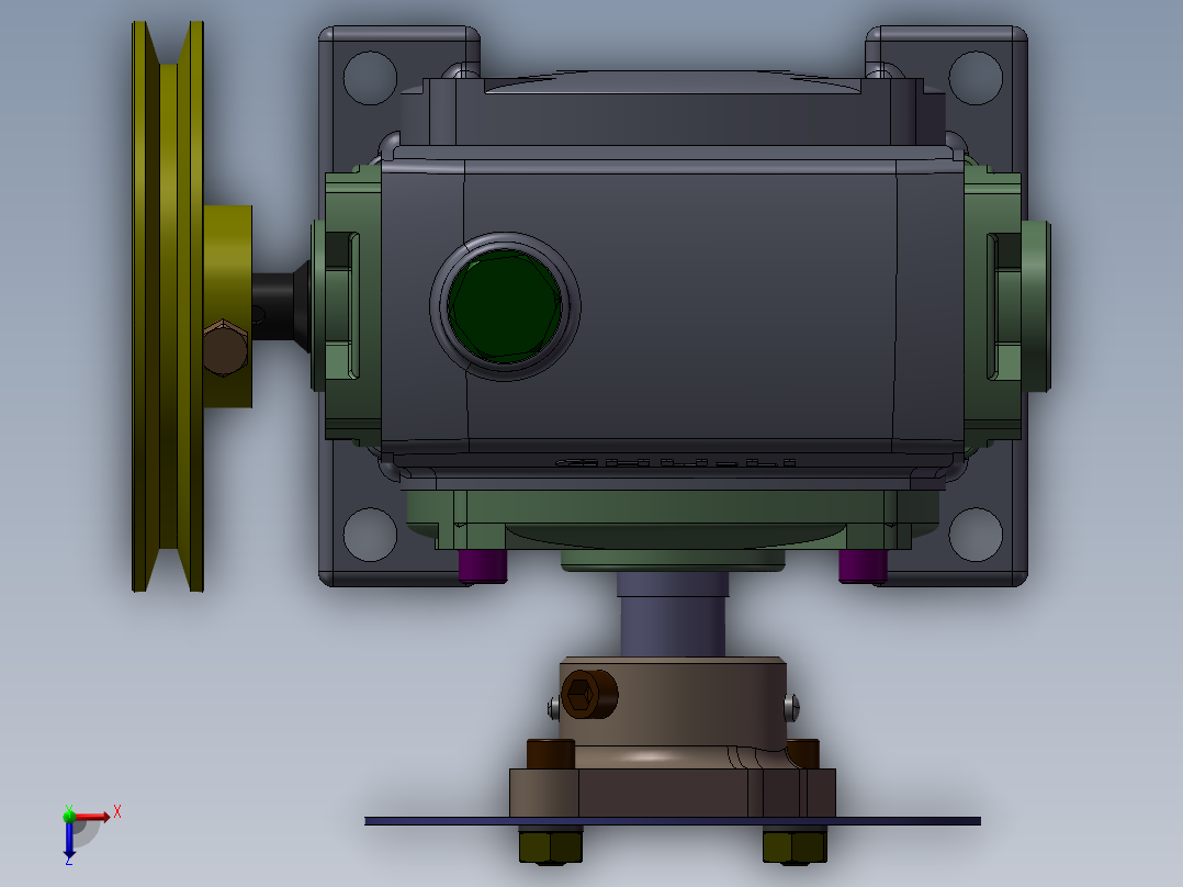 蜗轮蜗杆减速器俯视图