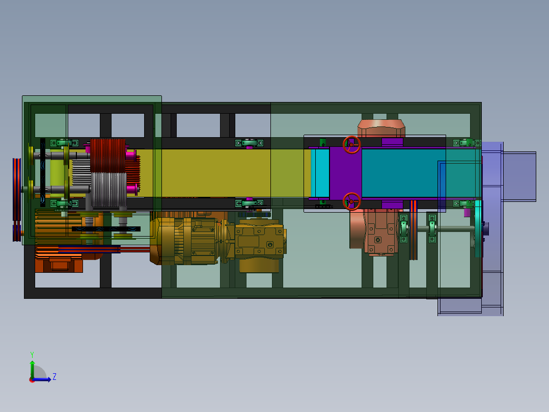 切丝切片系统三维模型左视图