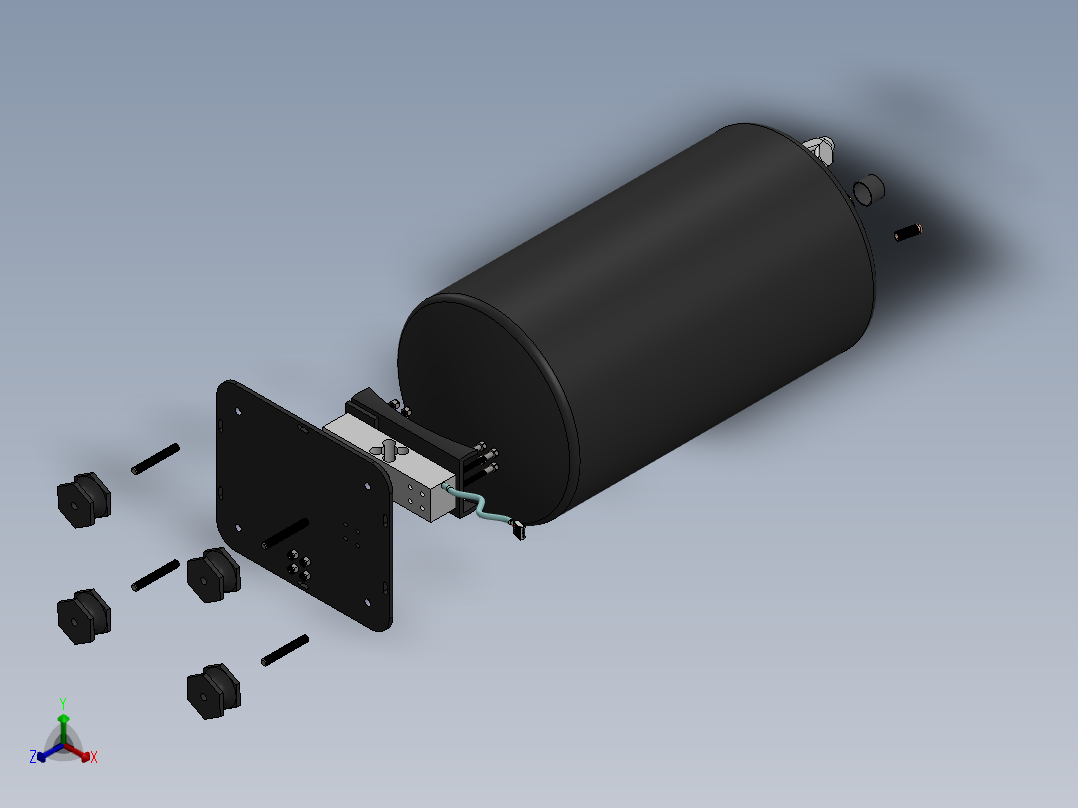 R134a、R1234yf空调加气箱正等轴测图