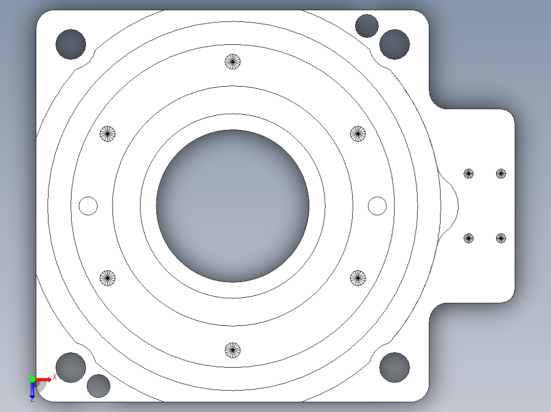 中空旋转平台KFN85-15模型(8-24 30-3 4-3.5-46)俯视图