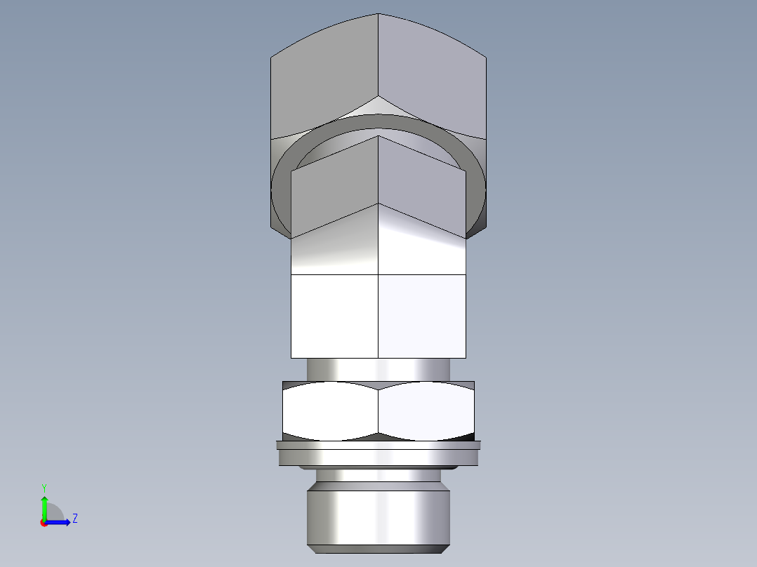 卡套式工业通用硬管接头EO_Adjustable_locknut_45_deg_elbow_VEE15ZLMCF左视图