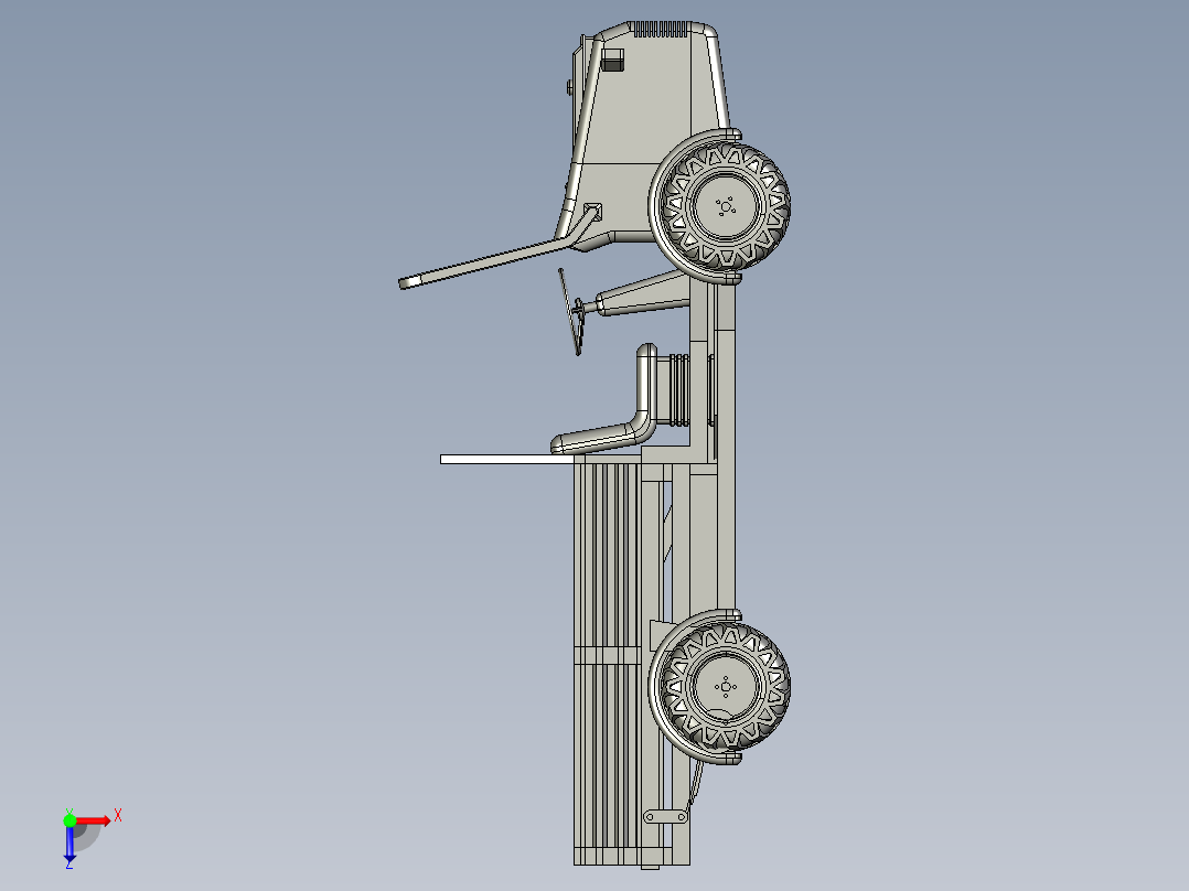 迷你四轮驱动铰接式卡车俯视图