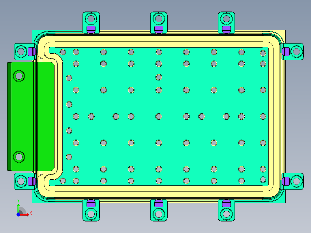 CNC3笔记本CNC工装夹具三维模型前视图