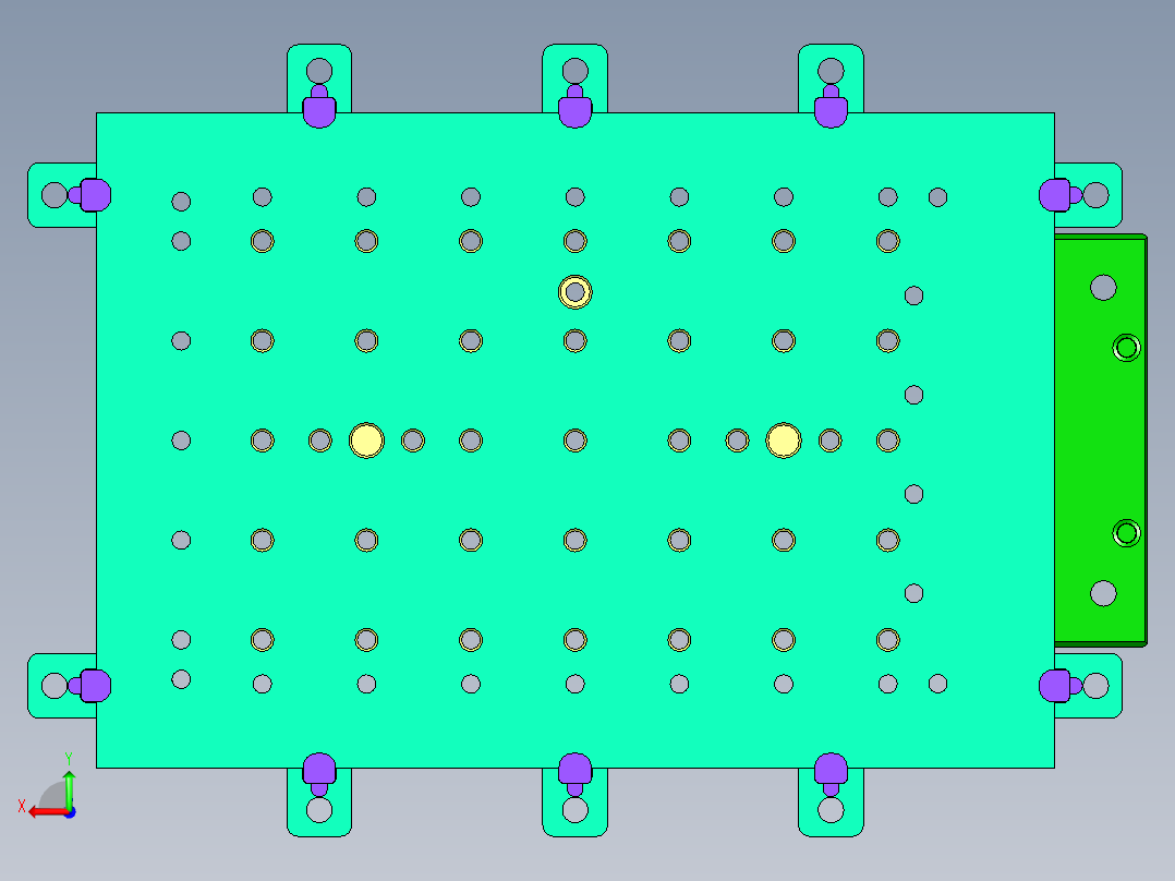 CNC3笔记本CNC工装夹具三维模型后视图