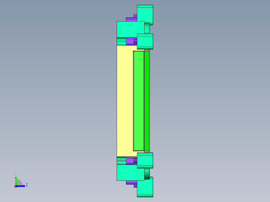 CNC3笔记本CNC工装夹具三维模型左视图
