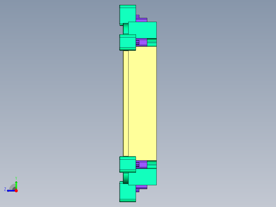 CNC3笔记本CNC工装夹具三维模型右视图