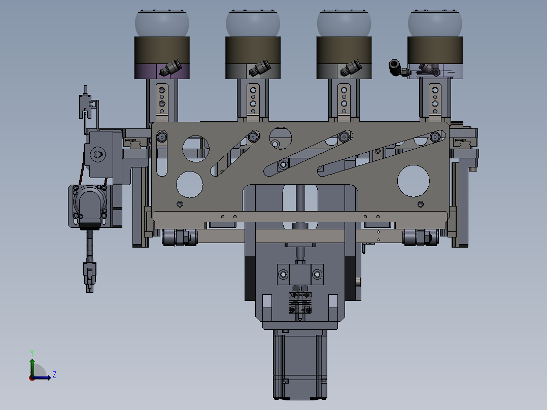 全自动球泡灯罩手爪左视图