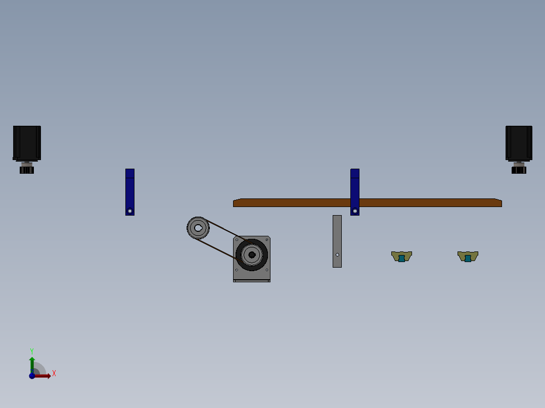 输送夹紧机构前视图