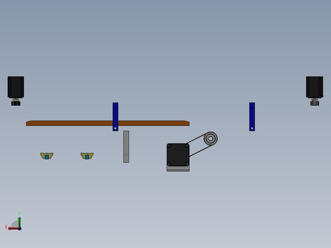 输送夹紧机构后视图