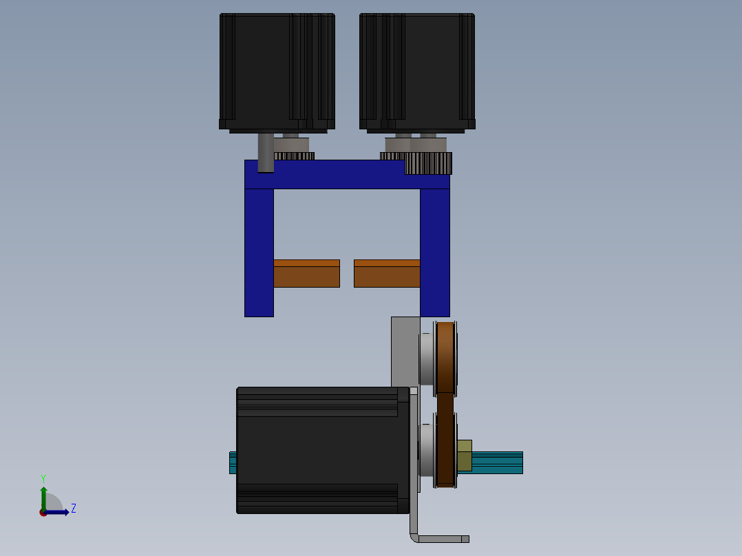输送夹紧机构左视图
