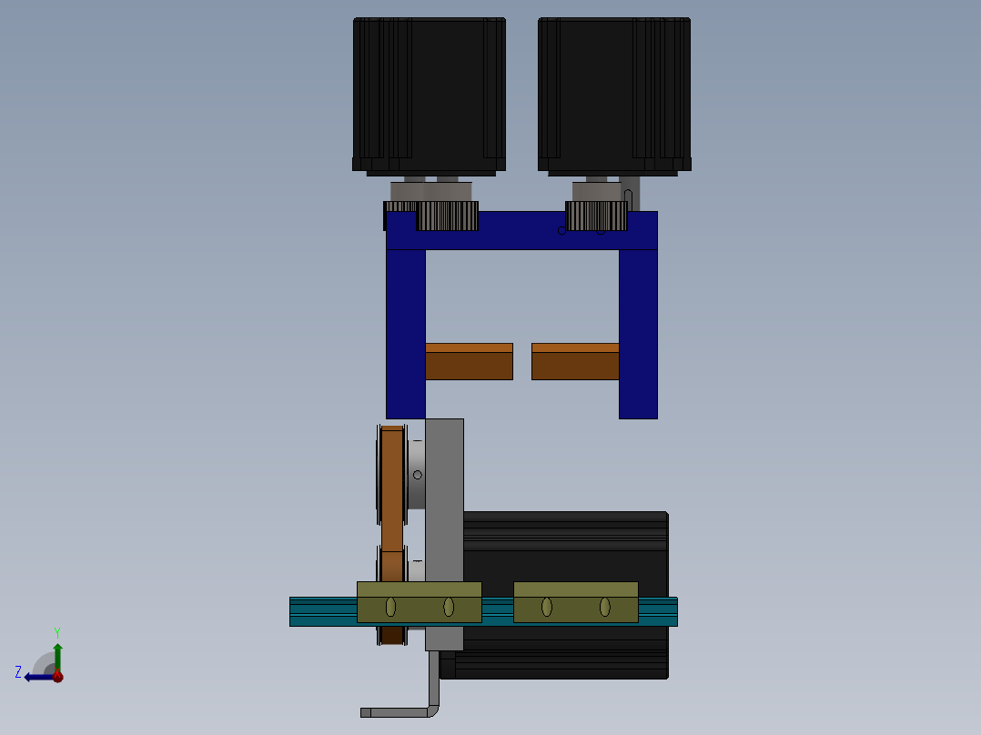 输送夹紧机构右视图