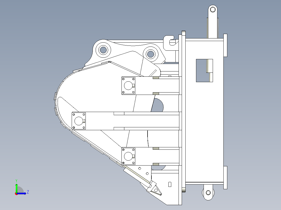 挖斗液压组焊台左视图