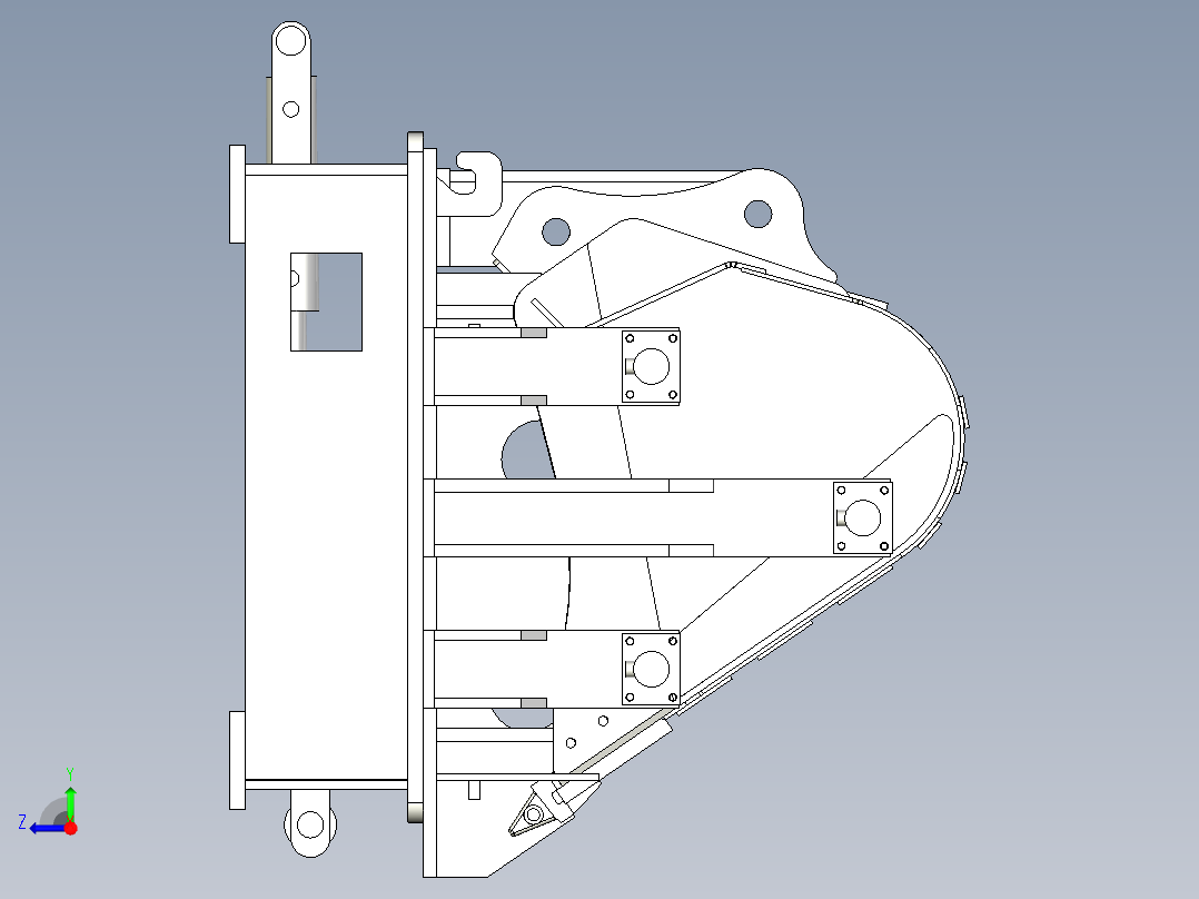 挖斗液压组焊台右视图