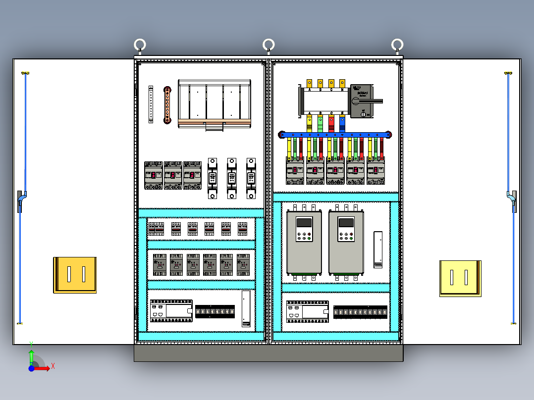 双柜组装控制柜 56287前视图