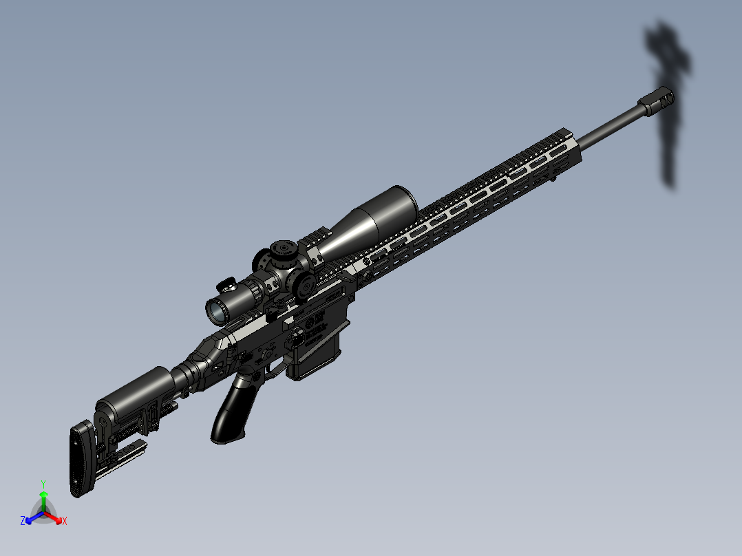 手枪左轮冲锋枪老式狙击步枪设计3D图纸perun-m STP