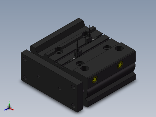 气缸MGPM25-40Z-M9BV正等轴测缩略图