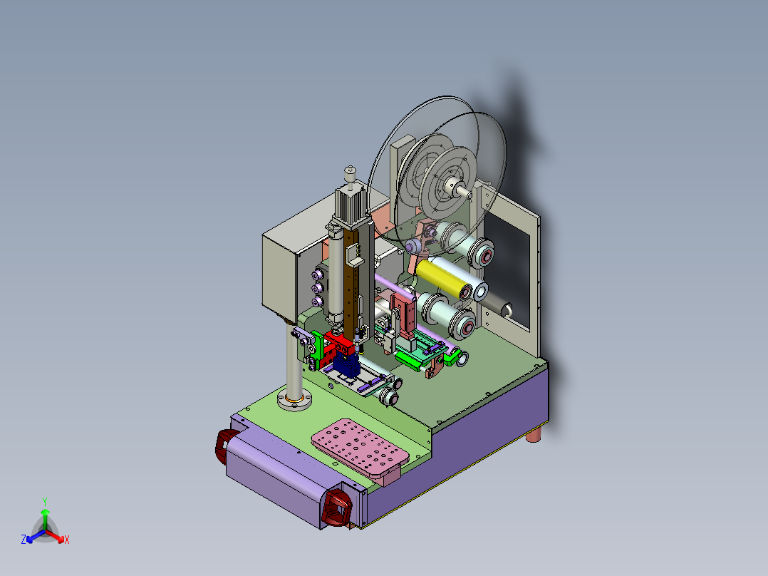 桌上型贴标机(成熟量产)正等轴测图