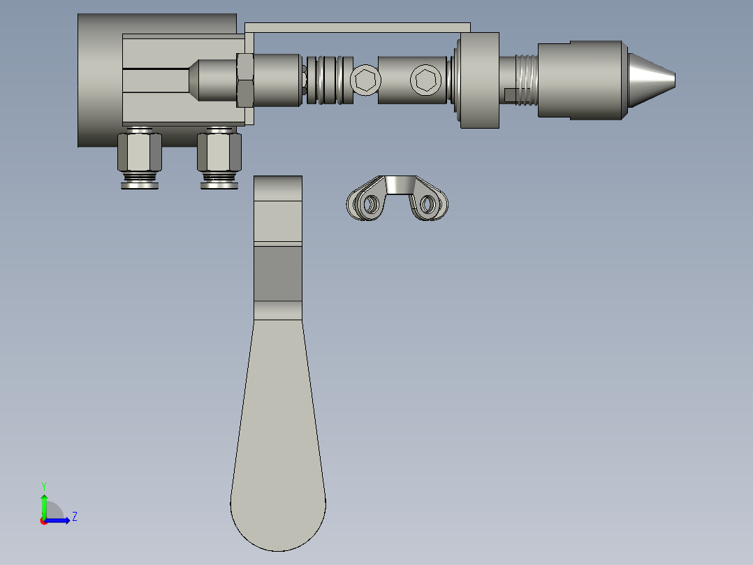 32DE-G03-12弹簧注蜡头装配体左视图