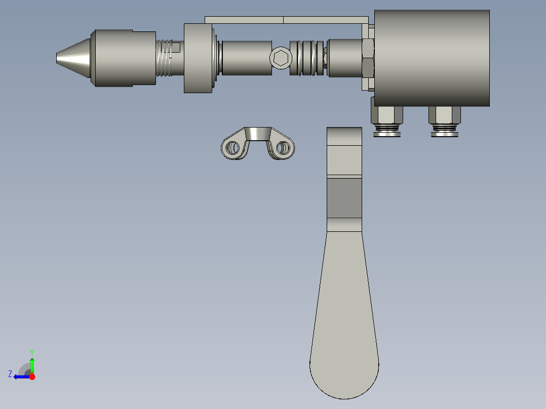 32DE-G03-12弹簧注蜡头装配体右视图