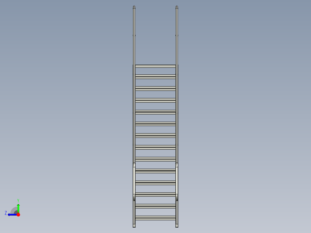 平台爬梯-001SJJ01右视图