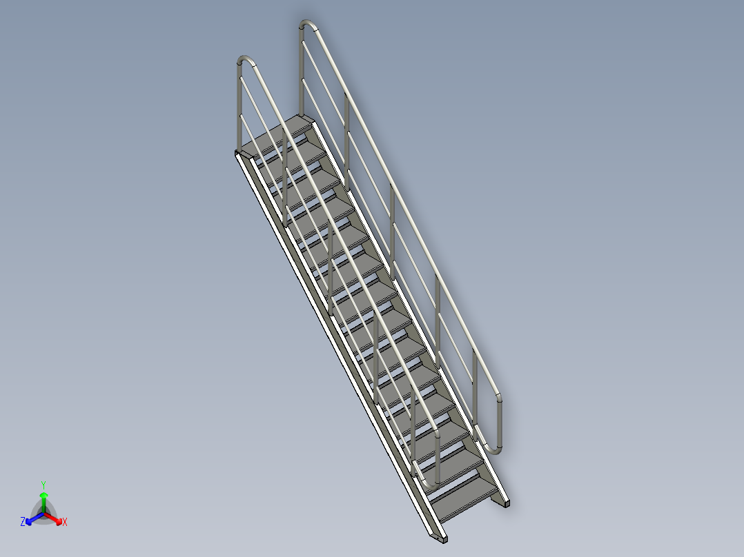 平台爬梯-001SJJ01正等轴测图