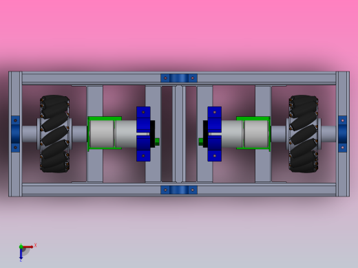 采用麦克纳姆轮的后轮机器人俯视缩略图