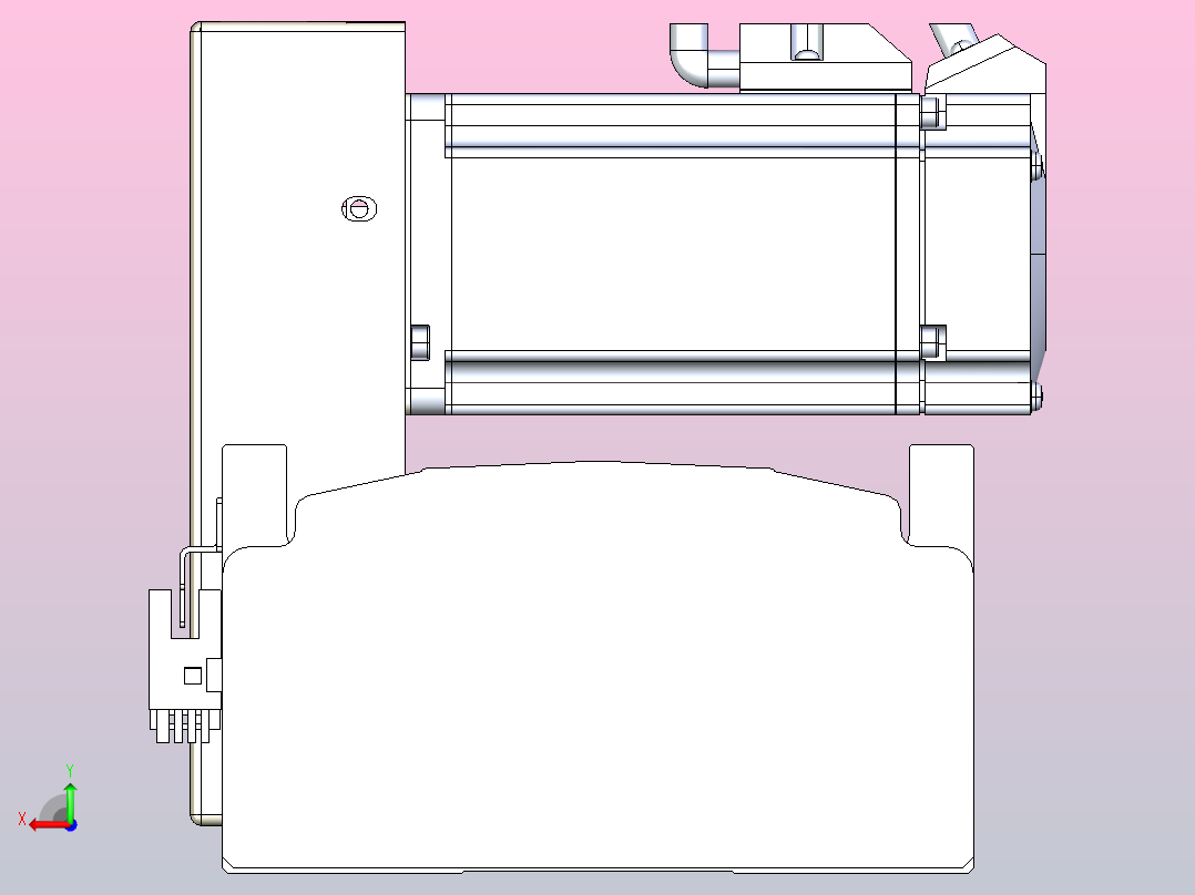 皮带直线轴半封闭可选导轨TPA-HNB-140D-120-L800-RU-C-P40-N3后视图