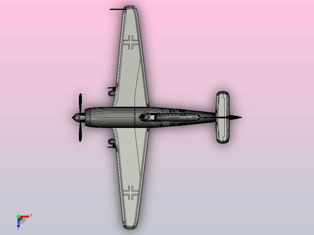 Focke-Wulf Ta 152飞机俯视图