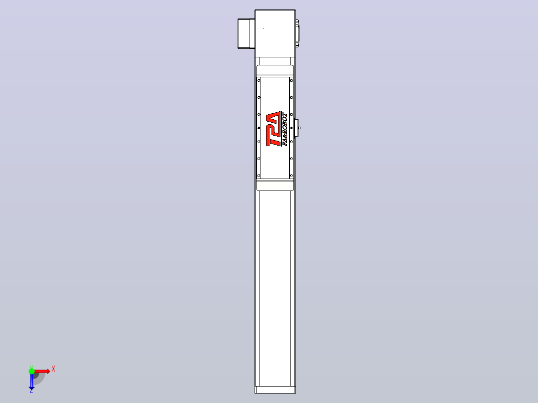 伺服电机集成皮带传动直线执行器TPA-OCB-120-224-L450-RP-P75-N3俯视图