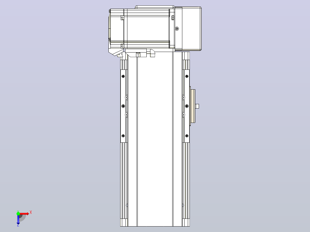 皮带直线轴半封闭可选导轨TPA-HNB-105D-90-L50-LU-Y-P20-N3俯视图