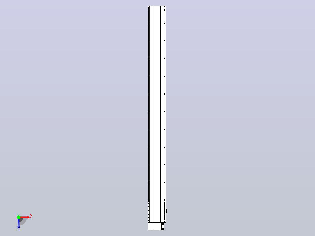皮带直线轴半封闭可选导轨TPA-HNB-202D-140-L2100-LP-C-P75-N3俯视图