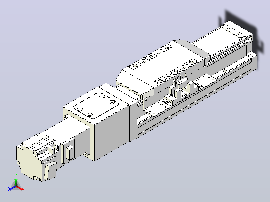 滚珠丝杠直线轴内置导轨TPA-GCR-50-1210C-L50-M-M10-N3正等轴测图