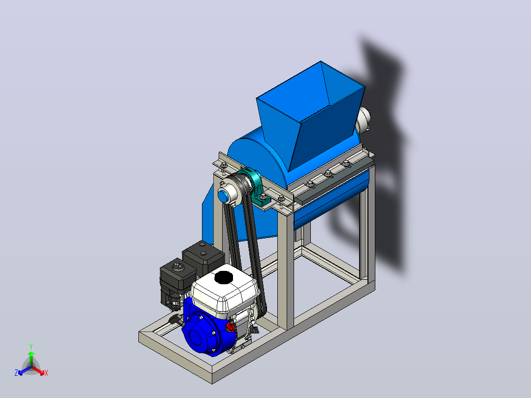 塑料废物破碎机plastic-waste-crusher-machine-模型格式为 stp inventor主视图