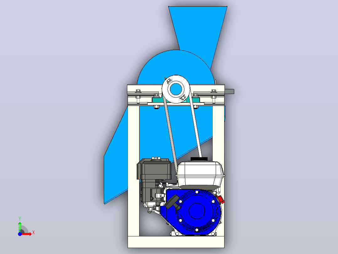 塑料废物破碎机plastic-waste-crusher-machine-模型格式为 stp inventor前视图
