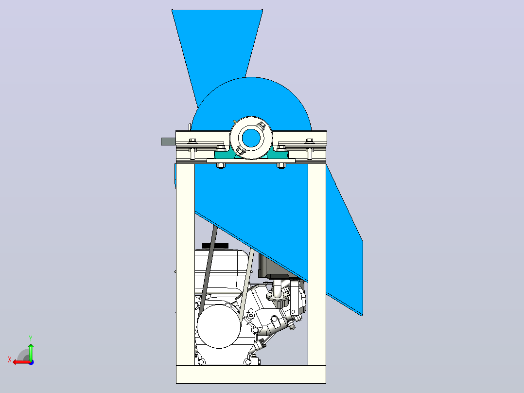 塑料废物破碎机plastic-waste-crusher-machine-模型格式为 stp inventor后视图
