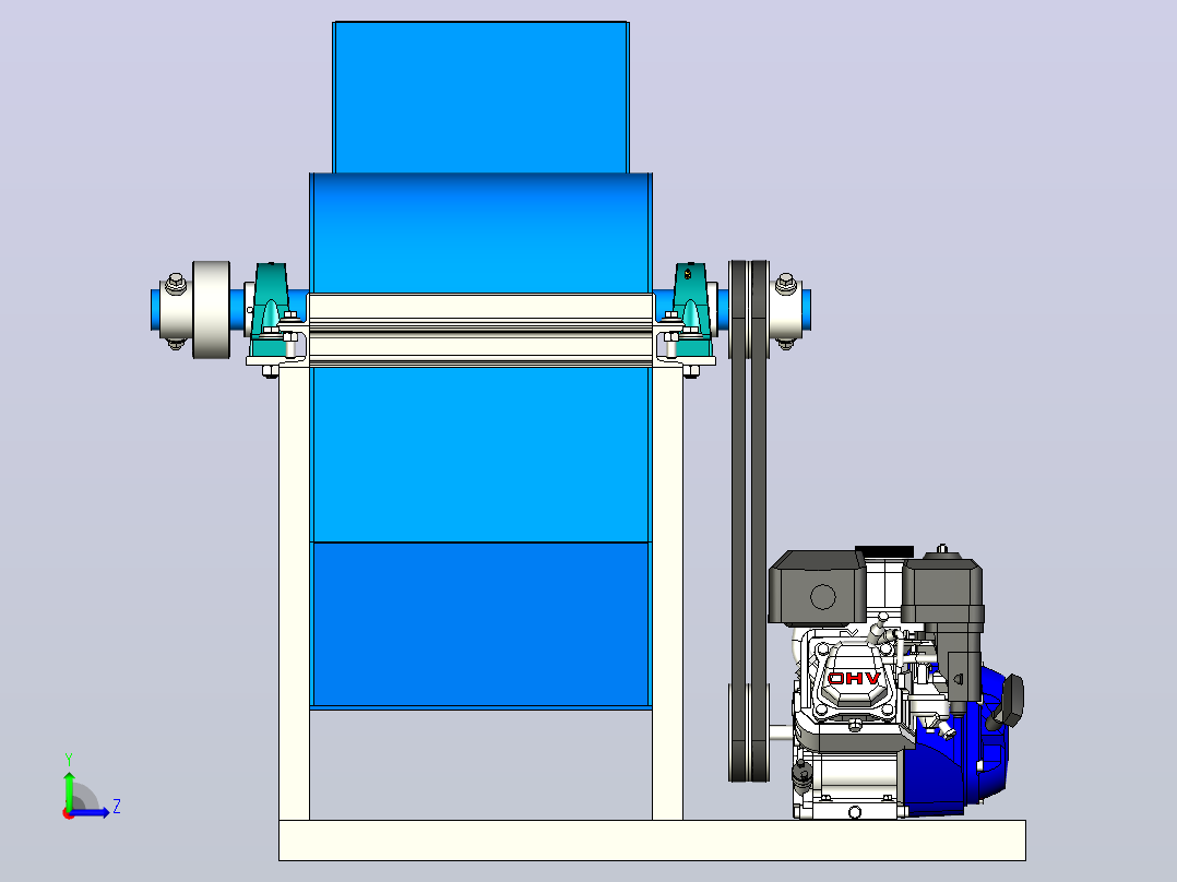 塑料废物破碎机plastic-waste-crusher-machine-模型格式为 stp inventor左视图