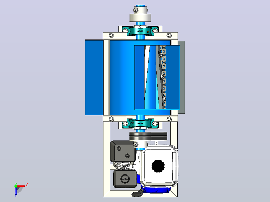 塑料废物破碎机plastic-waste-crusher-machine-模型格式为 stp inventor俯视图