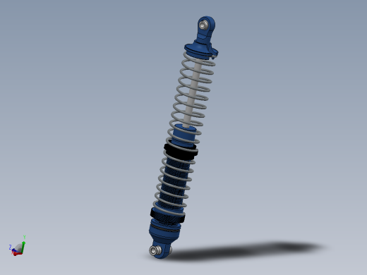 140毫米RC遥控车弹簧减震器3D图纸 Solidworks设计