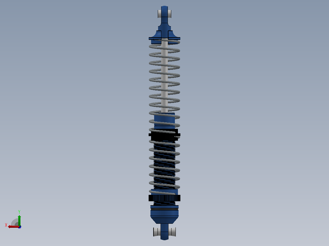 140毫米RC遥控车弹簧减震器3D图纸 Solidworks设计后视图