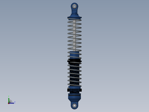 140毫米RC遥控车弹簧减震器3D图纸 Solidworks设计左视缩略图