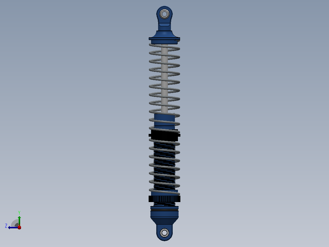 140毫米RC遥控车弹簧减震器3D图纸 Solidworks设计右视图