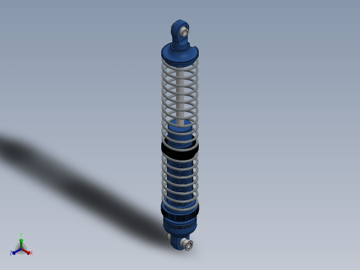 140毫米RC遥控车弹簧减震器3D图纸 Solidworks设计正等轴测缩略图