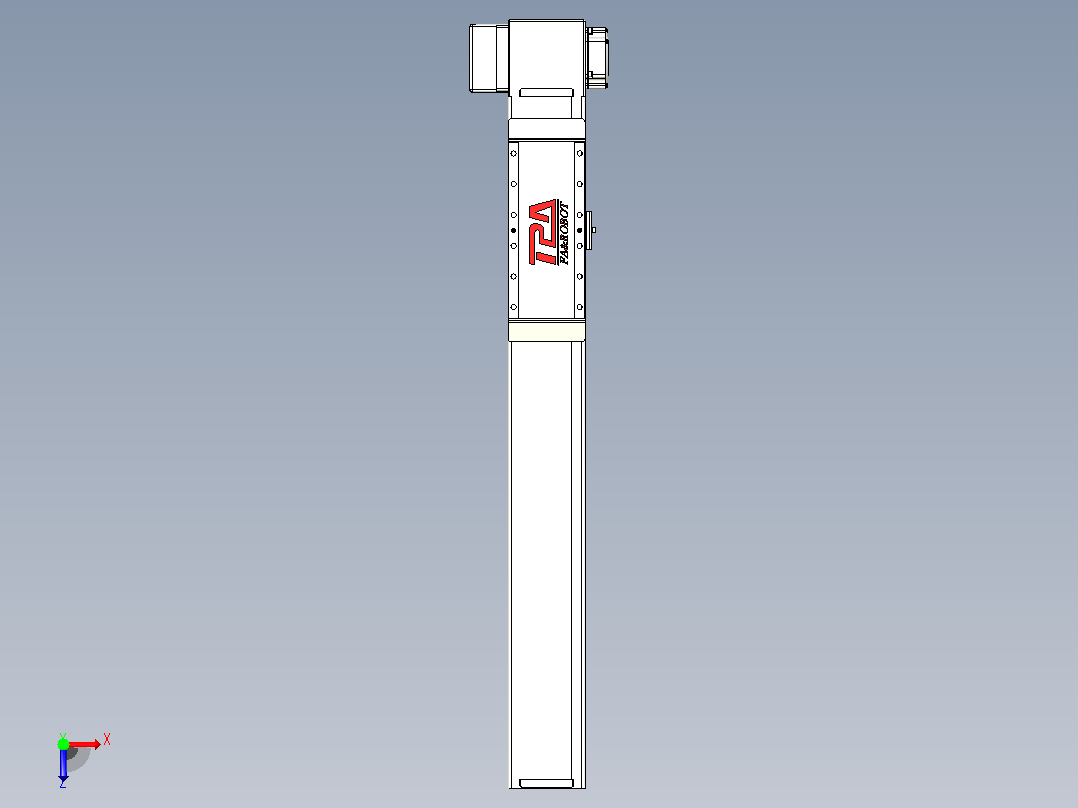 伺服电机集成皮带传动直线执行器TPA-OCB-100-192-L450-RP-P75-N3俯视图