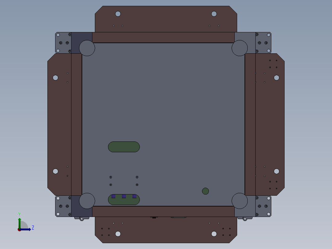 钣金组焊上下框架组焊治具左视图