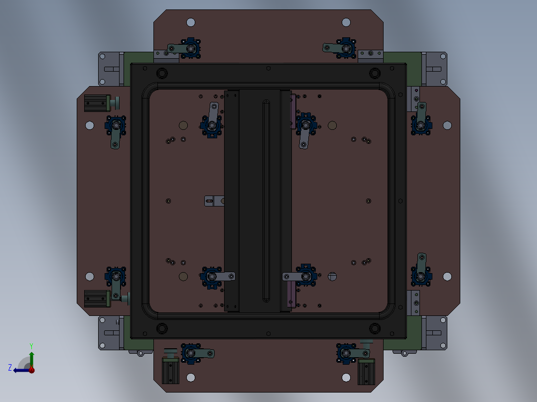 钣金组焊上下框架组焊治具右视图